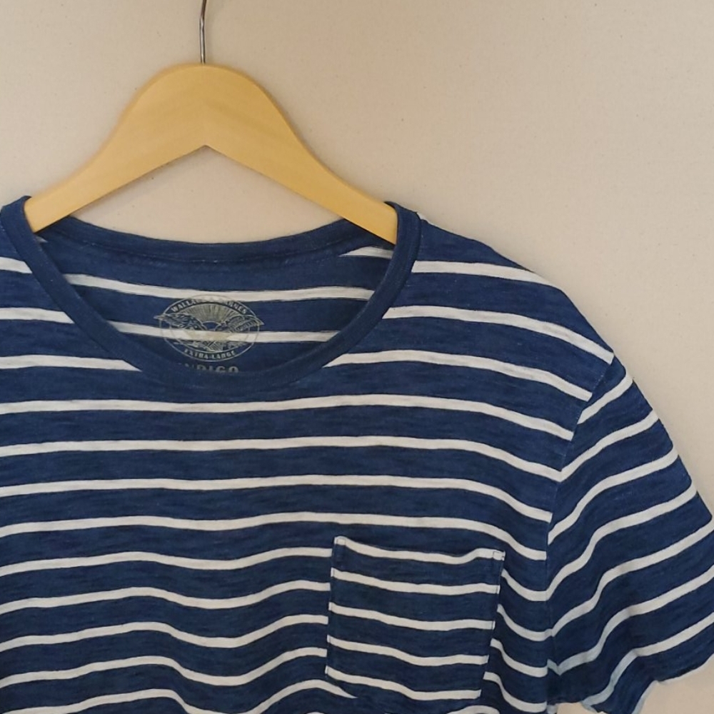 Wallace & Barnes Indigo Stripe Tee XL